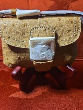 NWOT Faux Ostrich Micro Mini Purse/ Wristlet By For Your Ease Only Sold By QVC